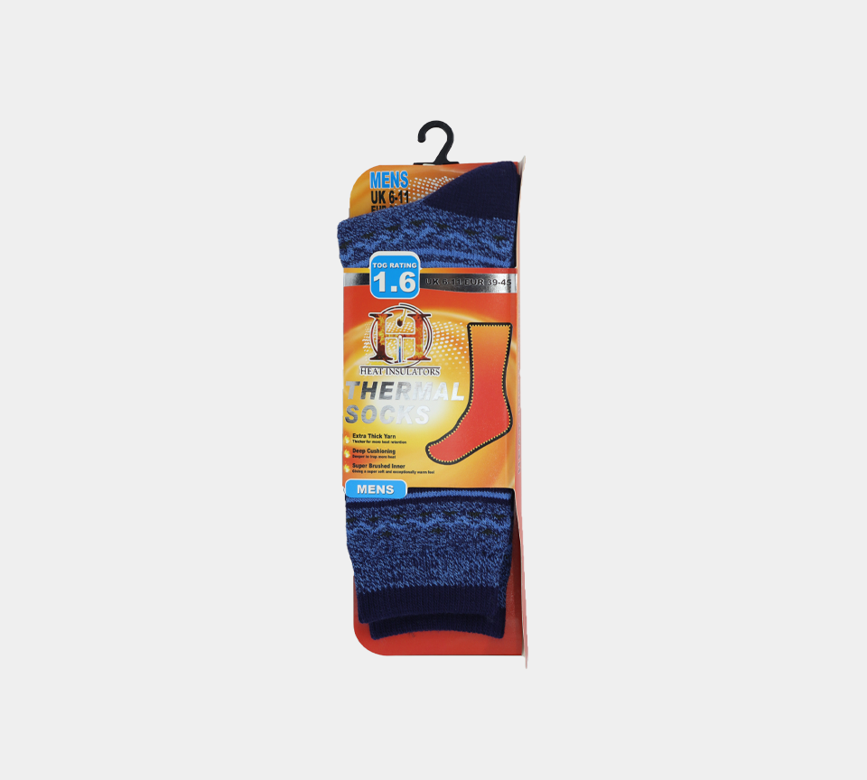 Mens Thermal 1 Pair New Merino Socks Grey Brown Blue Black