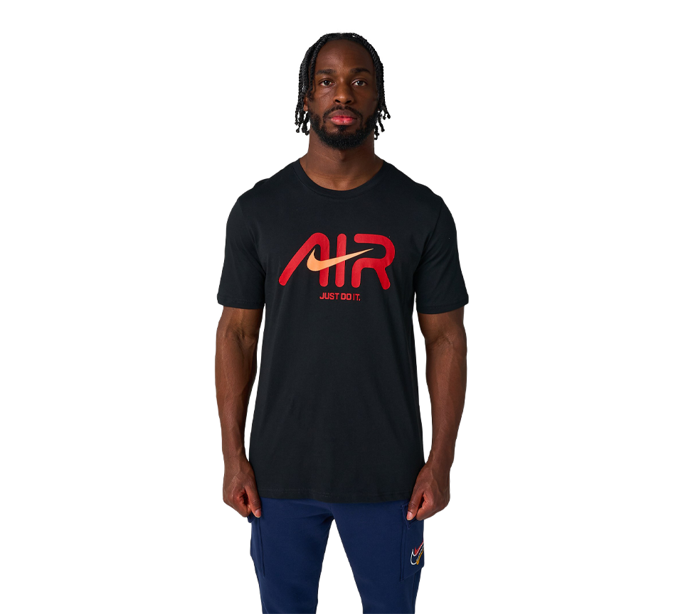 Nike Air Swoosh T Shirt Mens Casual Black and White Crew Neck Short Sleeve Tee UK S-2XL
