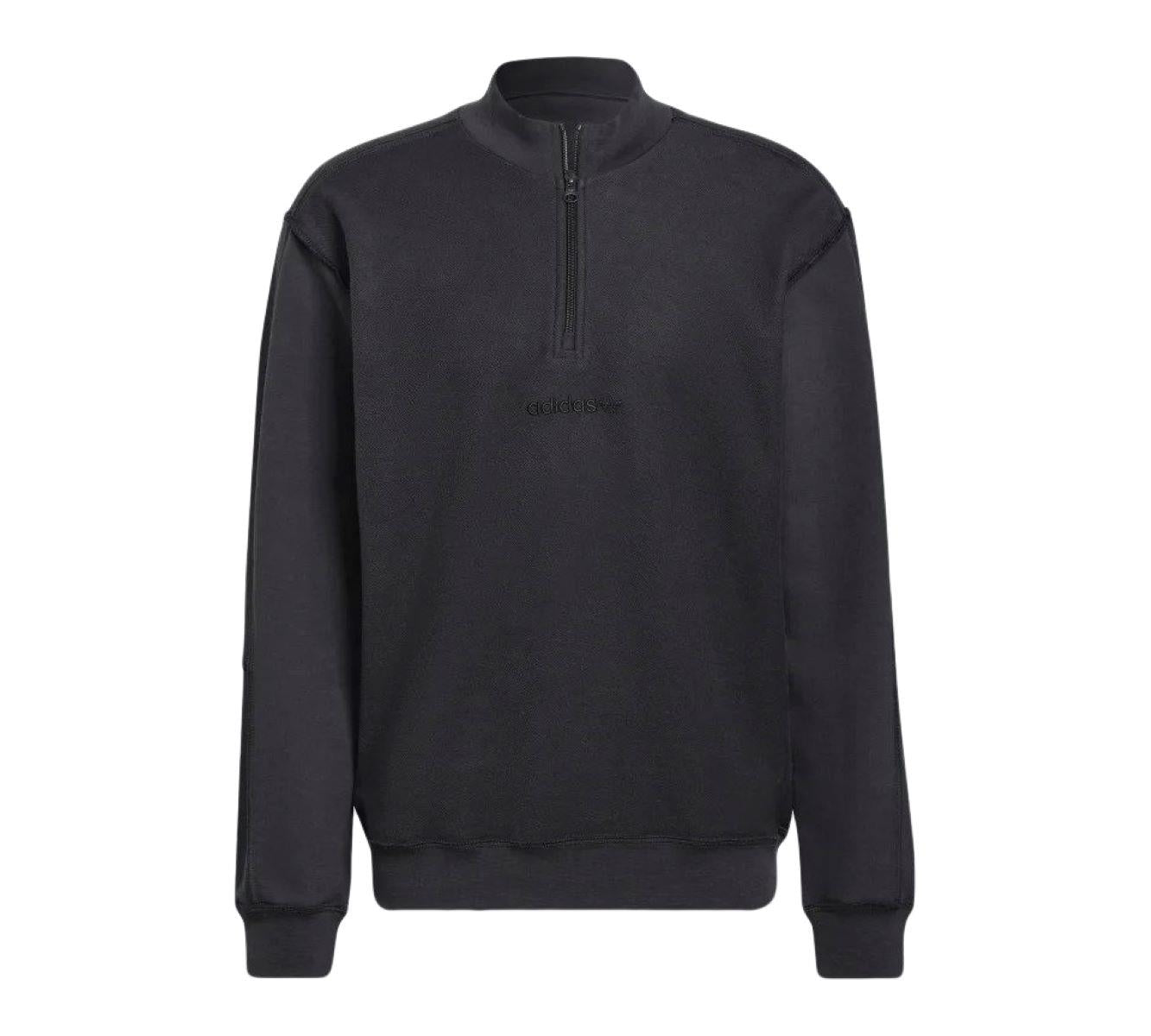 Adidas 100% Cotton Men's Loopback Quarter-Zip HP0417 Sweatshirt Carbon UK XS-L