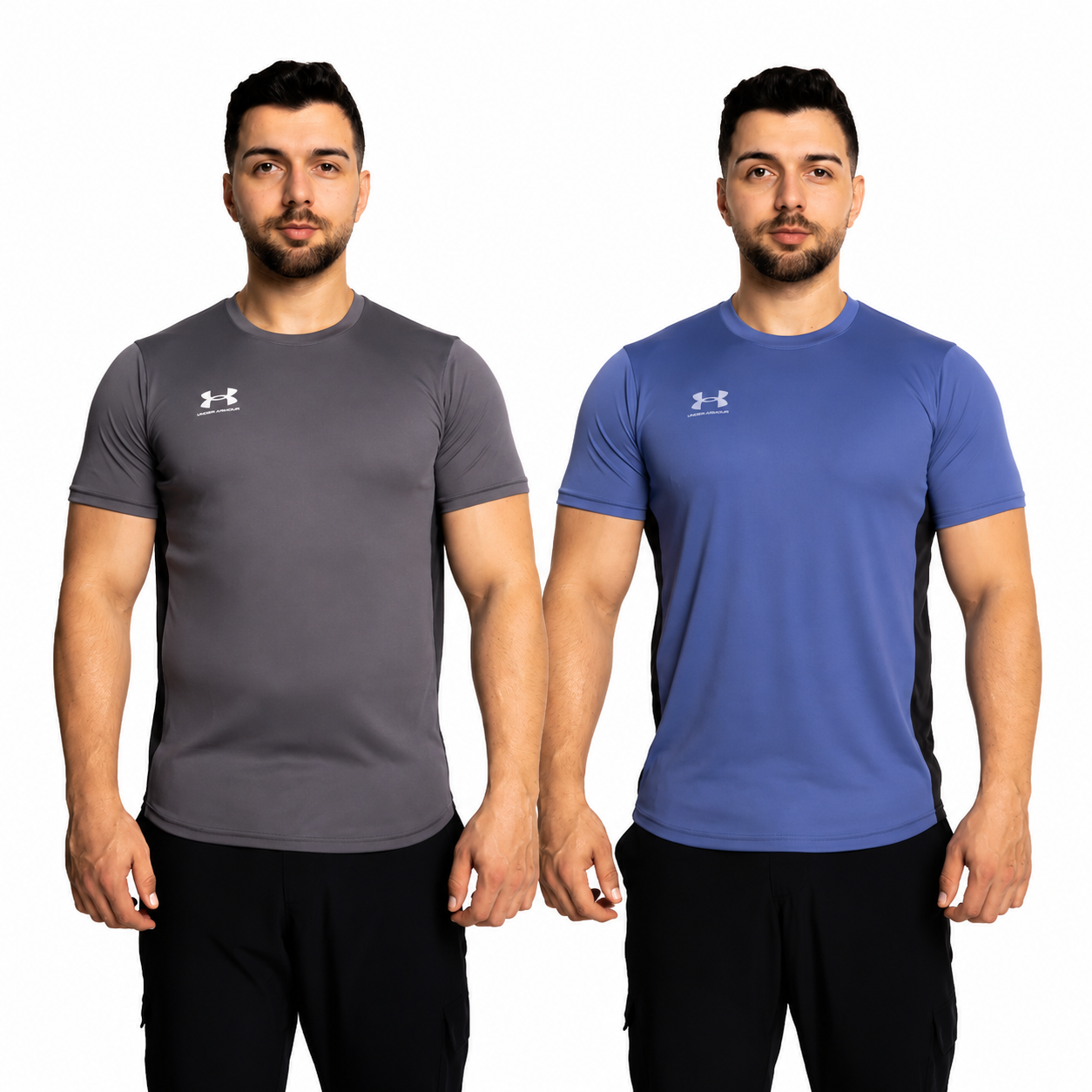 Under Armour Challenger Training T-Shirt Mens Midnight Navy and Starlight Gym Tee UK S-2XL