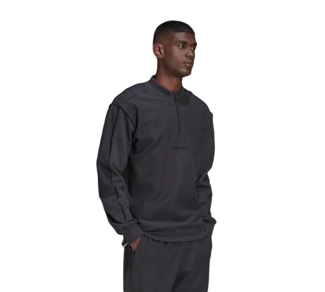 Adidas 100% Cotton Men's Loopback Quarter-Zip HP0417 Sweatshirt Carbon UK XS-L
