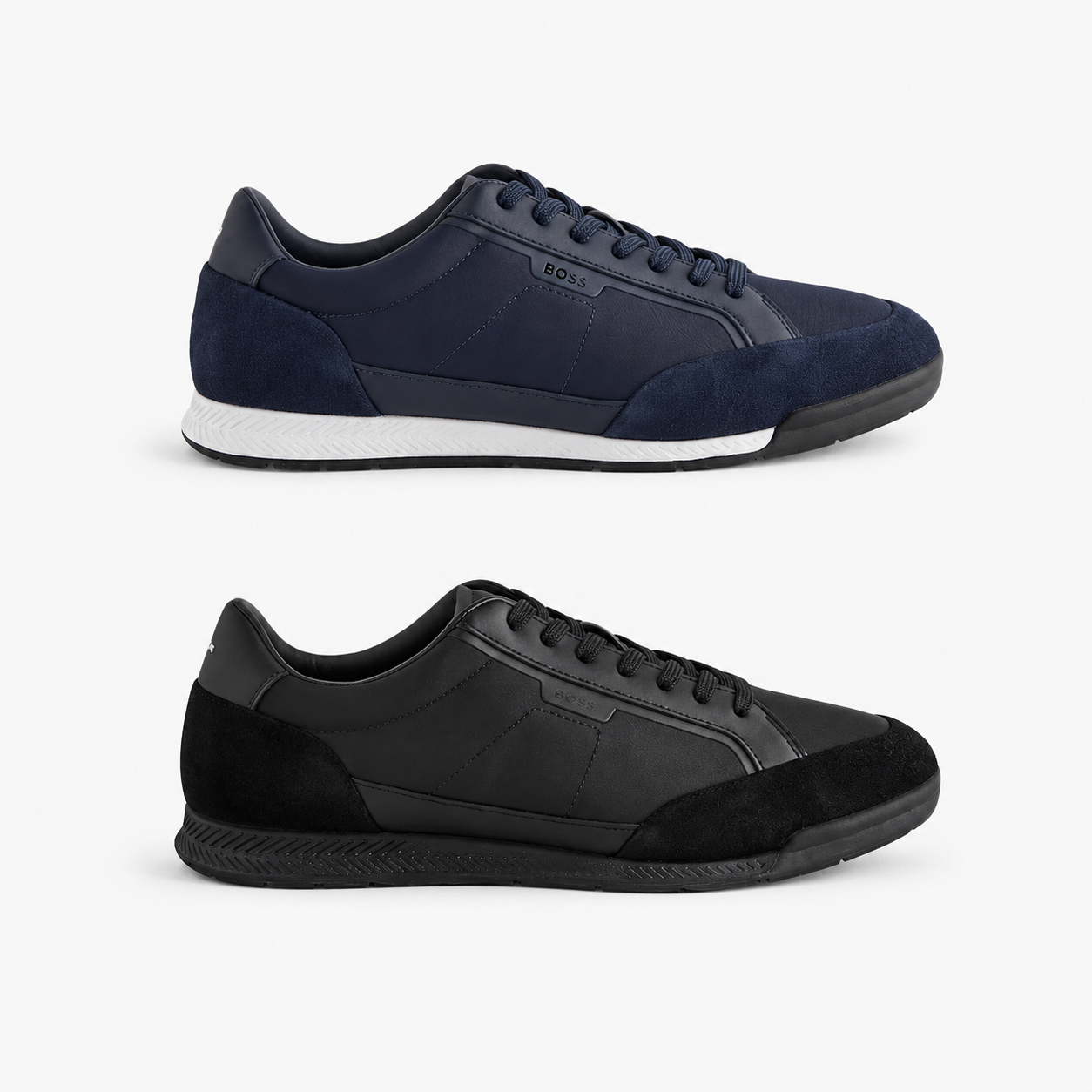 Hugo Boss Nitan Mens Trainers Black Dark Blue Casual Sneakers UK 6-11