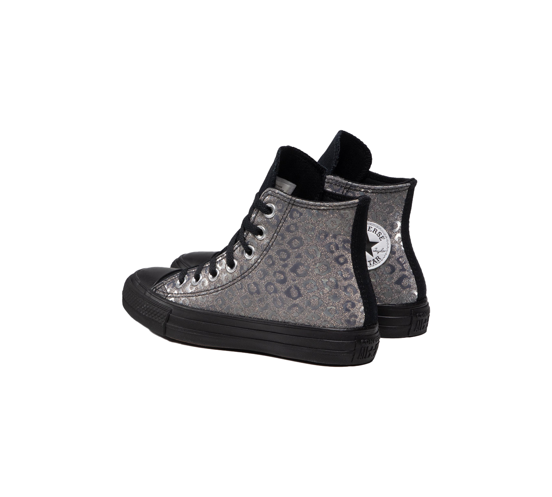 Converse Womens Authentic Glam Chuck Taylor All Star Shoes Black/Silver UK 3-8