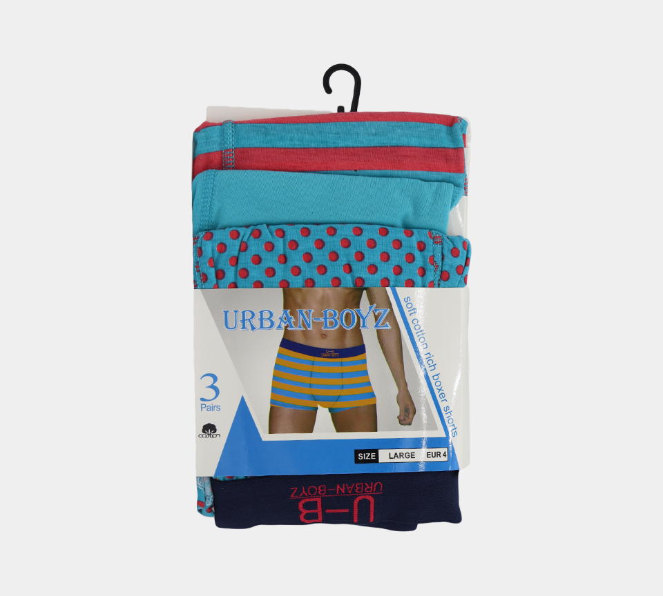 Urban-Boyz Soft Cotton Rich Boxer Shorts S-2XL