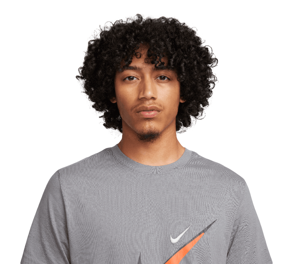 Nike Court SwooshMoto Logo Tee Mens Black and Grey Short Sleeve Crew Neck T-Shirt UK S-2XL
