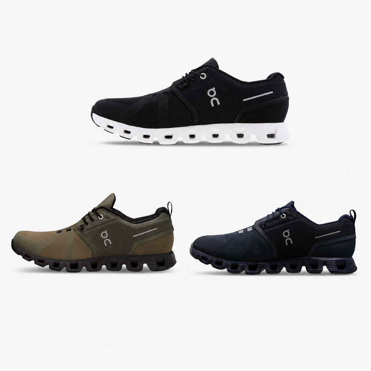 ON Cloud 5 Mens Trainers Black White All Black Olive Black Shoes