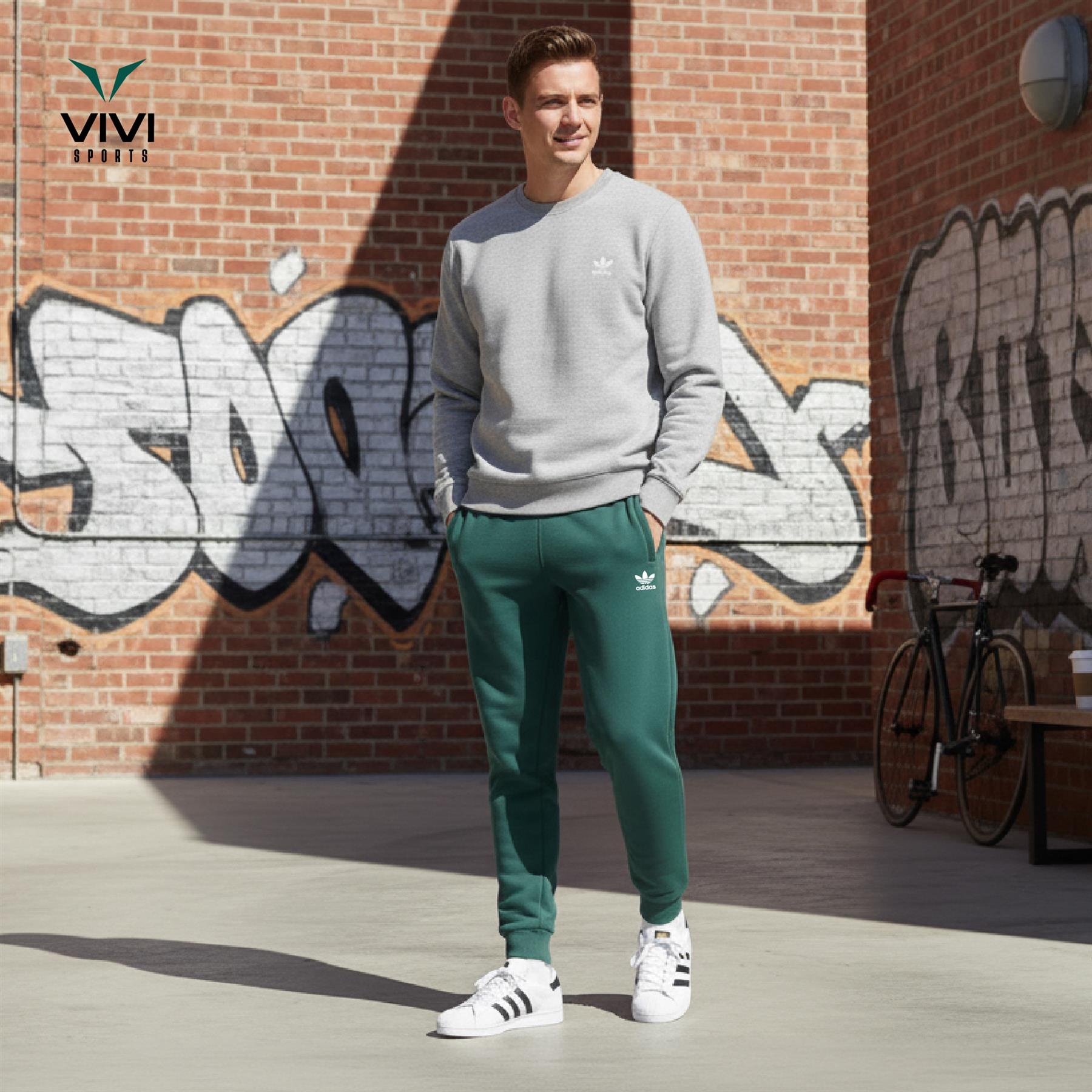 Adidas Men ADICOLOR ESSENTIALS TREFOIL Jogger Mineral Green UK S-L