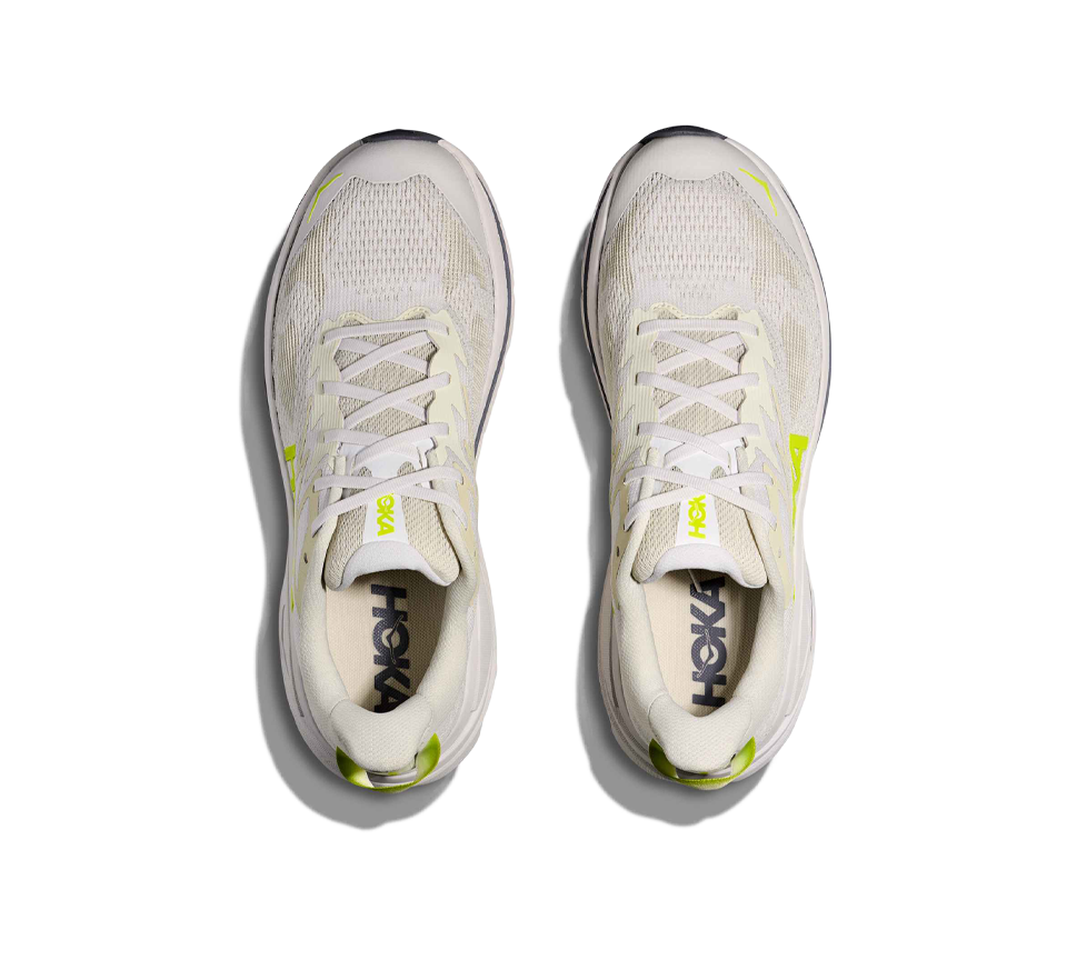 Hoka Mens Challenger 8 Trainers White/Neon Shoes UK 7-11
