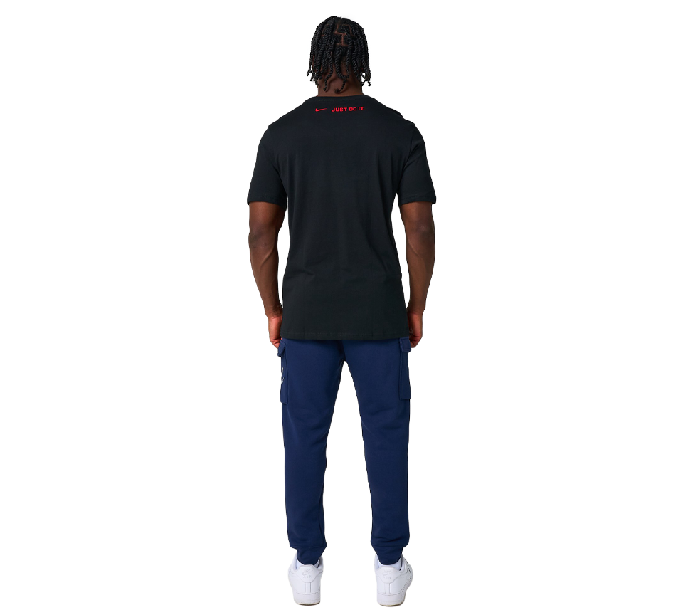 Nike Air Swoosh T Shirt Mens Casual Black and White Crew Neck Short Sleeve Tee UK S-2XL