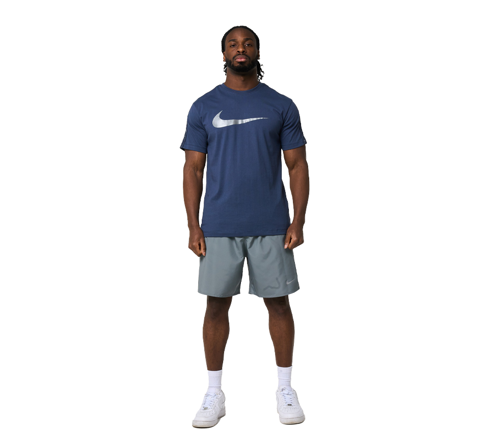 Nike Repeat Tee Mens Blue Reflect Silver Short Sleeve Crew Neck T-Shirt UK S-XL