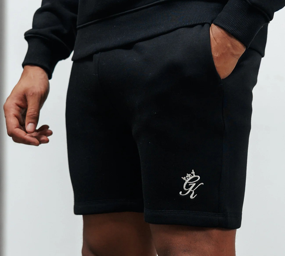 Gym King Fundamental Fleece Shorts Black Mens Slim Fit Casual Shorts S-2XL