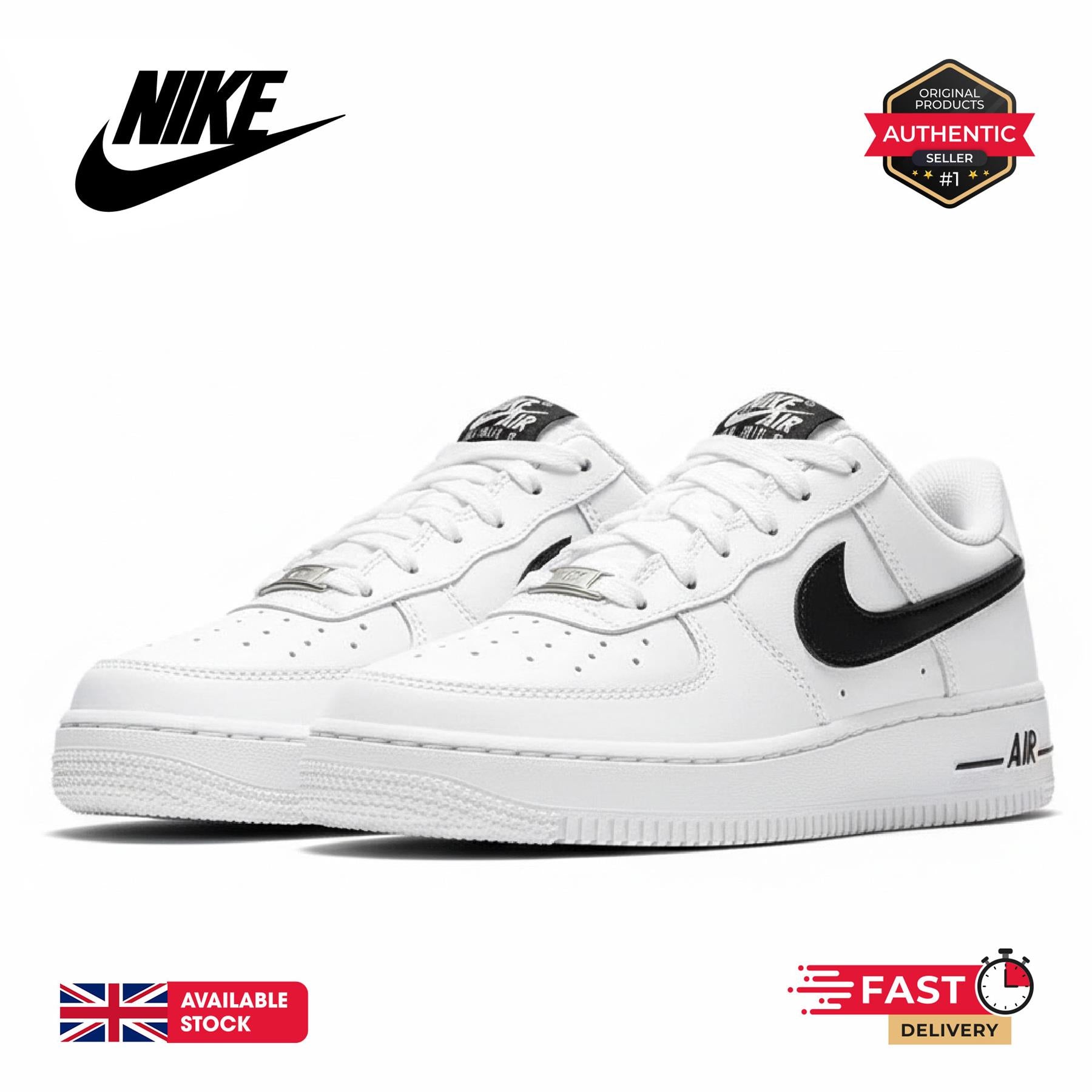 Nike Air Force 1 AN20 GS Kids Trainers White UK 4-6