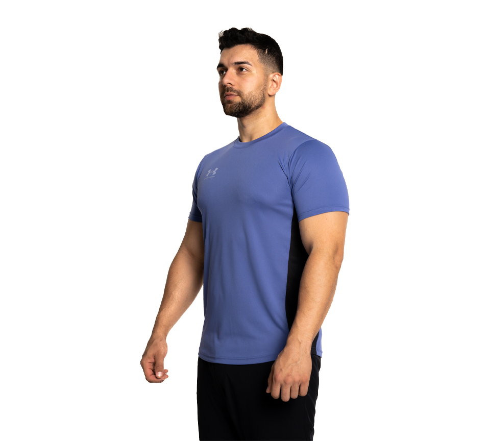 Under Armour Challenger Training T-Shirt Mens Midnight Navy and Starlight Gym Tee UK S-2XL