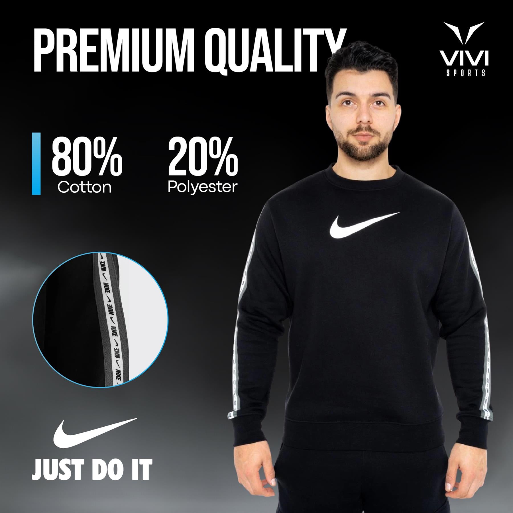 Nike Repeat Sweatshirt Black UK S-XL