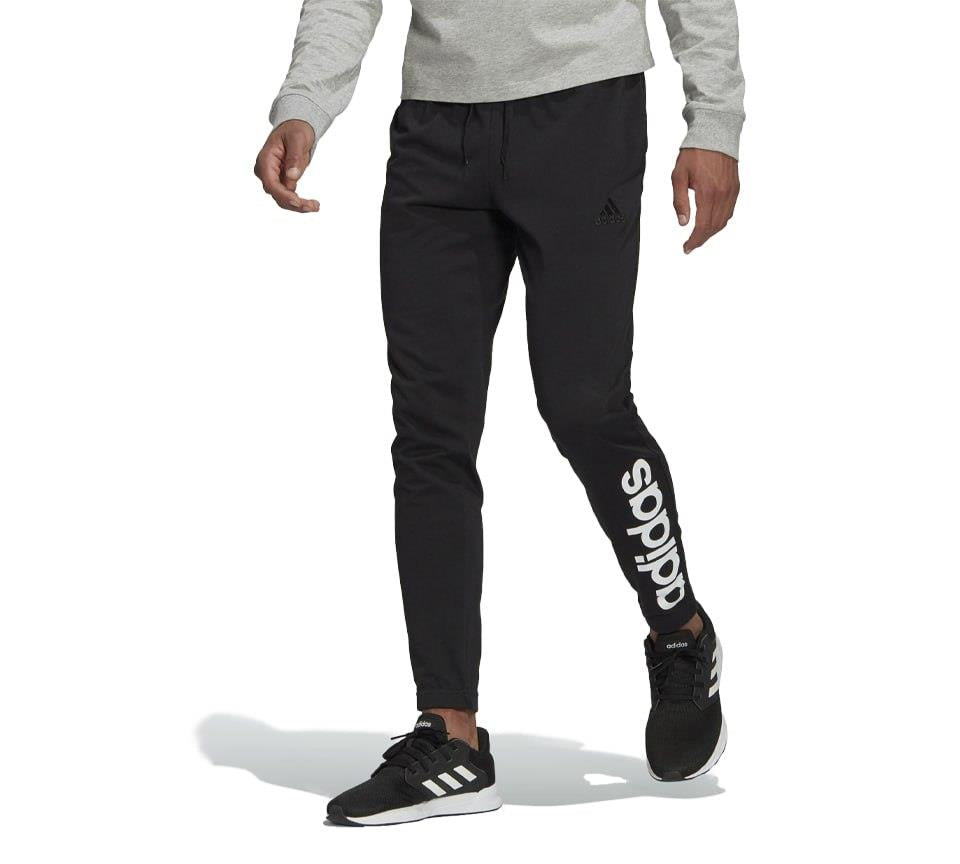 Adidas Essentials French Terry Mens Tapered Elastic Cuff Logo Joggers Black UK M-XL