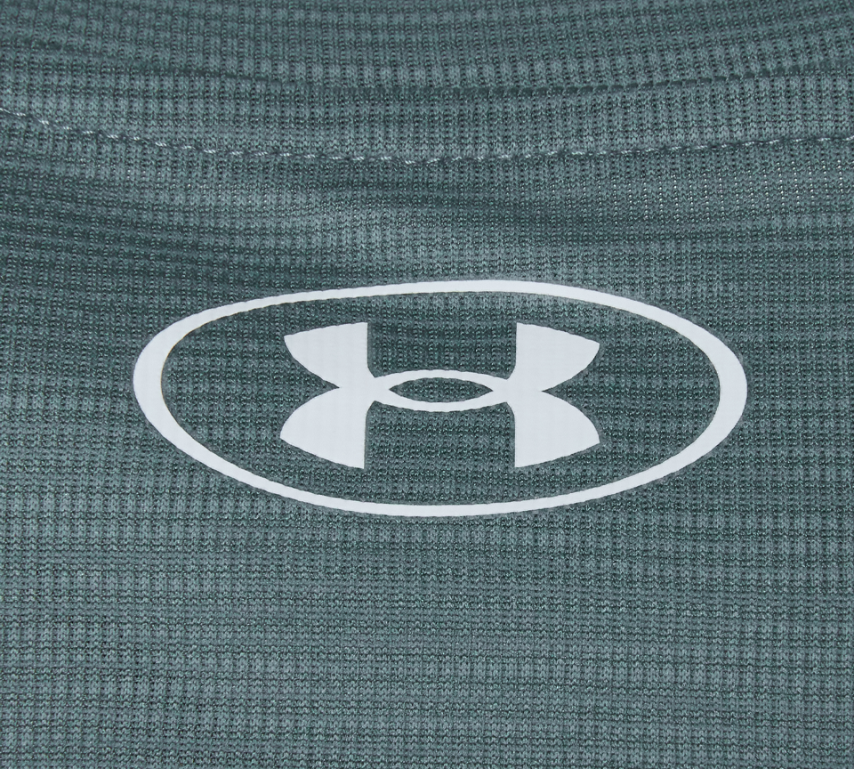 Under Armour Tech Textured Tee Mens Orange Base White Light Blue Blue White Short Sleeve T-Shirt UK S-2XL