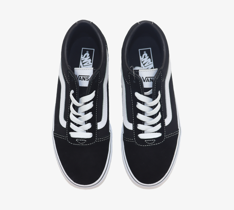 Vans Ward Canvas Kids Girls Shoes Black/White UK 10-13/1-8