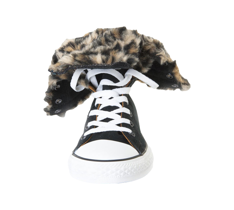 CONVERSE CT KNEE-HI BLACK FUR TRIM JUNIORS UK 1-12