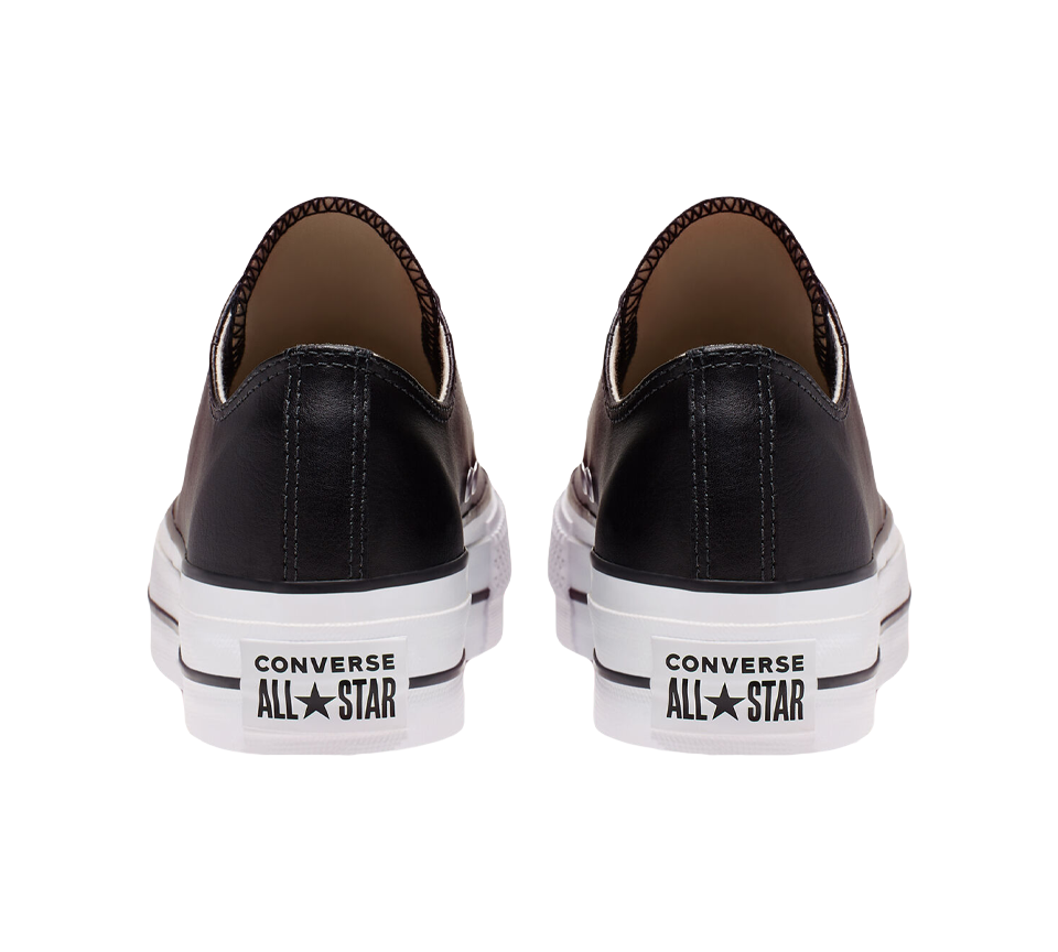 Converse Chuck Taylor All Star Platform Women's Shoes Clean Leather Black UK 3-8