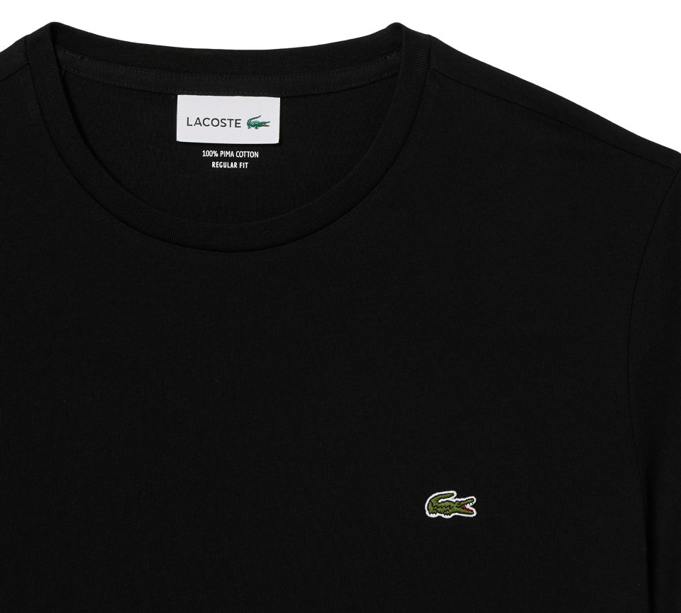 Lacoste Pima Cotton T-Shirt Mens Black White Blue Green Crew Neck Tee UK S-2XL