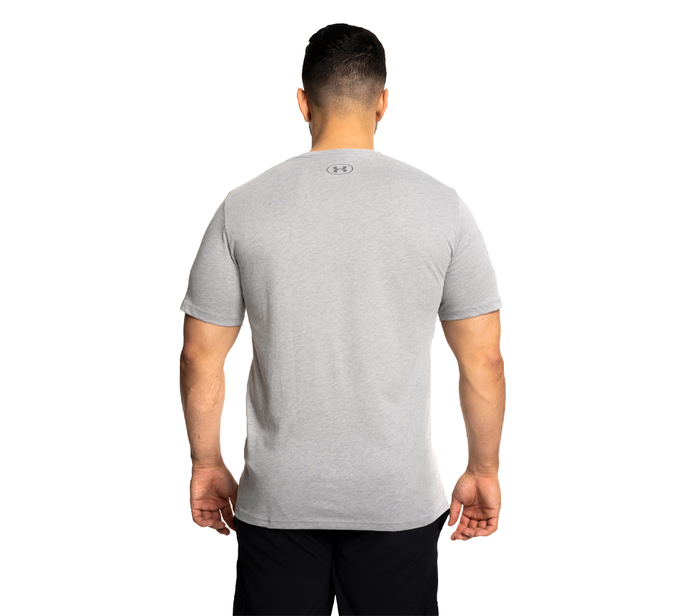 Under Armour Boxed Sportstyle Tee Mens Crew Neck T-Shirt Royal Graphite and Steel Light Heather Graphite UK S-3XL