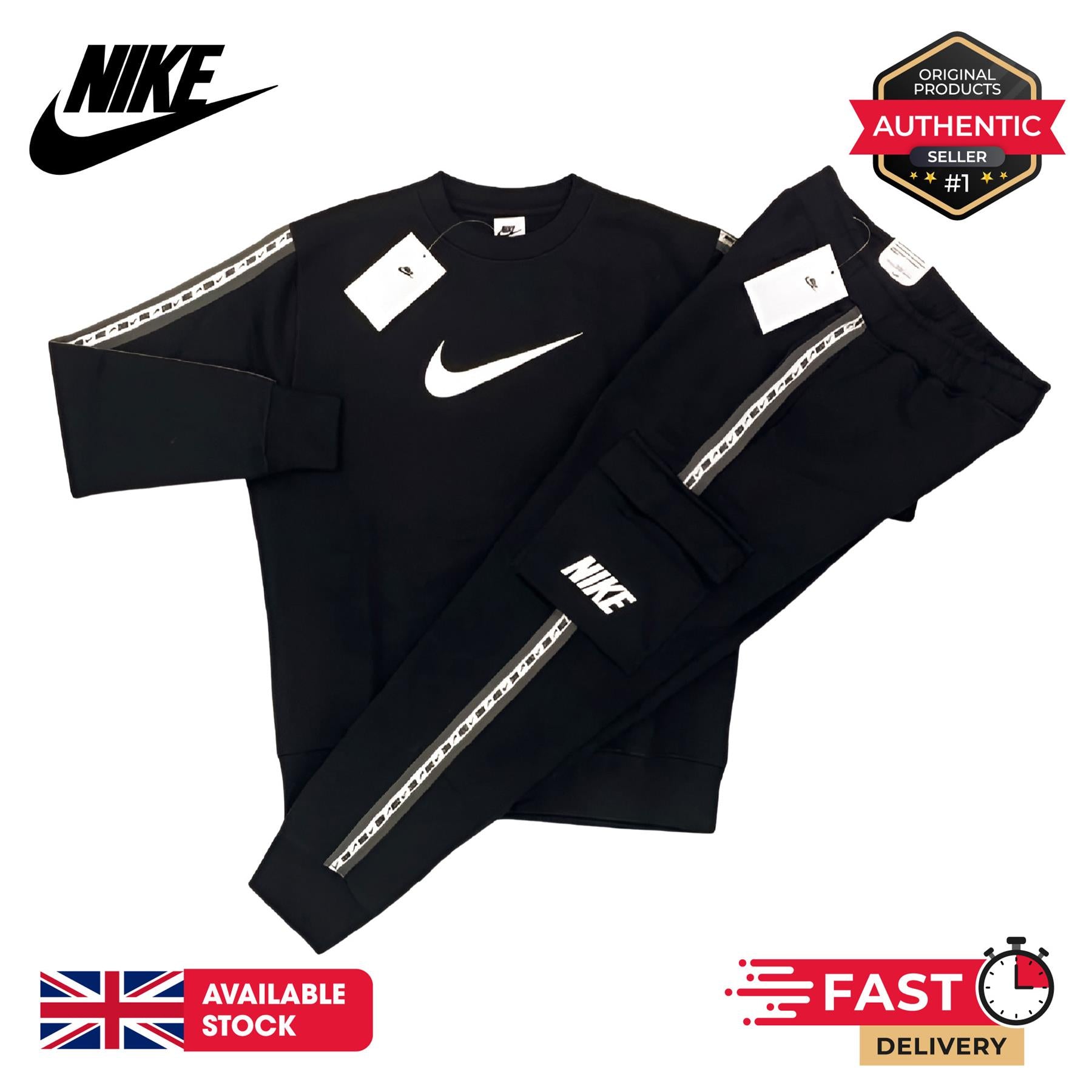 Nike Repeat Sweatshirt Black UK S-XL