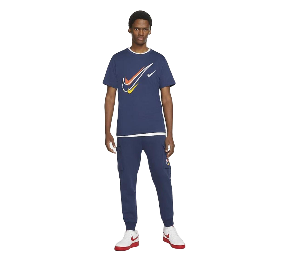 Nike Sportswear Short Sleeve Swoosh Logo T-Shirt Mens White Black Grey Navy Casual UK S-2XL