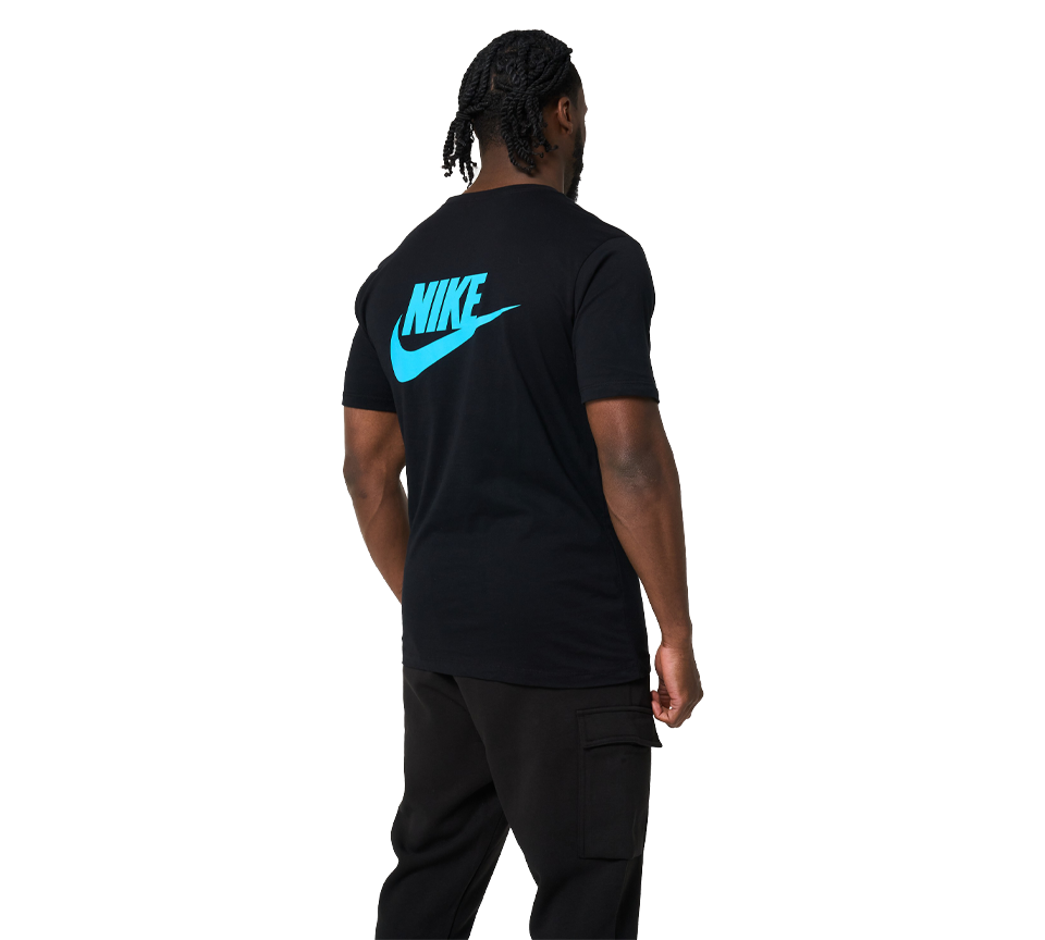 Nike Multi Logo Tee Mens White Grey Blue Short Sleeve Crew Neck T-Shirt UK S-2XL