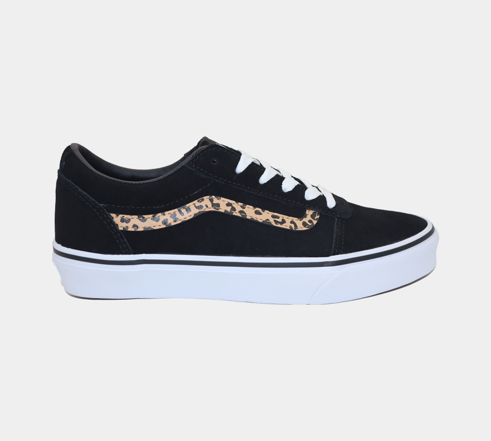 Vans Ward Suede Kids Girls Shoes Black/Cheetah UK 10-13/1-5