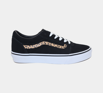Vans Ward Suede Kids Girls Shoes Black/Cheetah UK 10-13/1-5