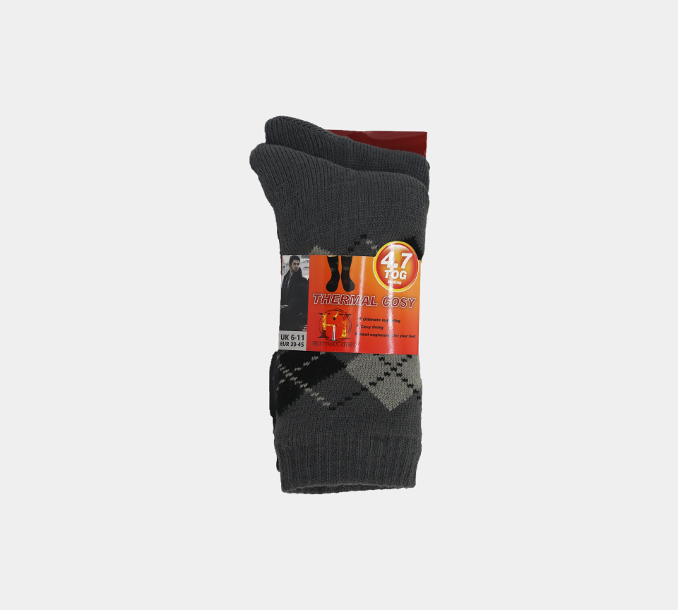 Mens 4.7 TOG Thermal Fleece Sherpa Lining Socks Multi Colour Options UK 6-11