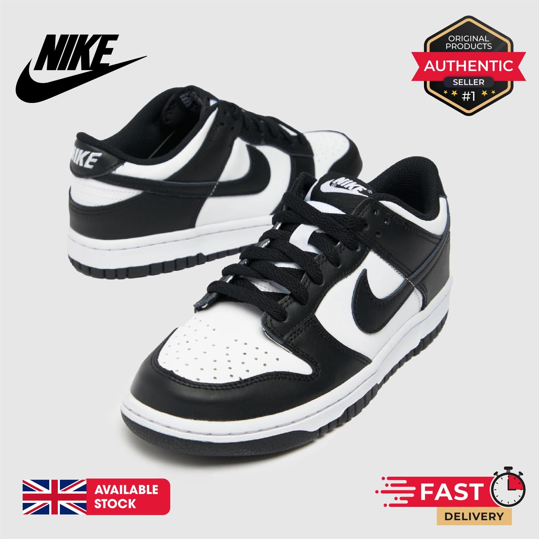 Nike Dunk Low (GS) White Black UK 3-6