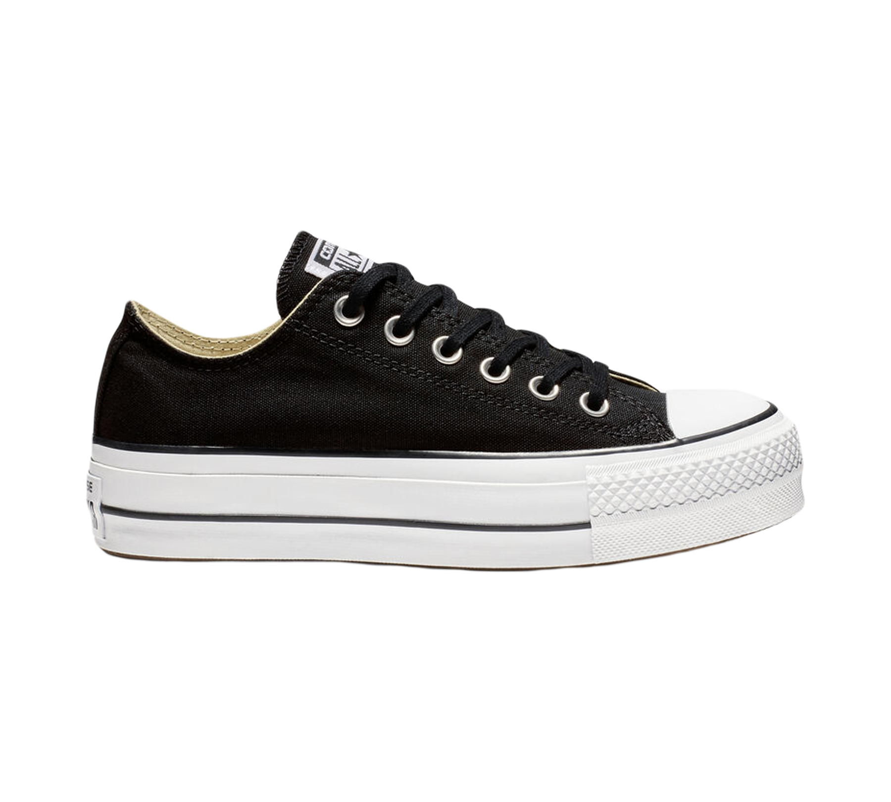 Converse Chuck Taylor All Star Lift Low Canvas Shoes Black UK 3-8