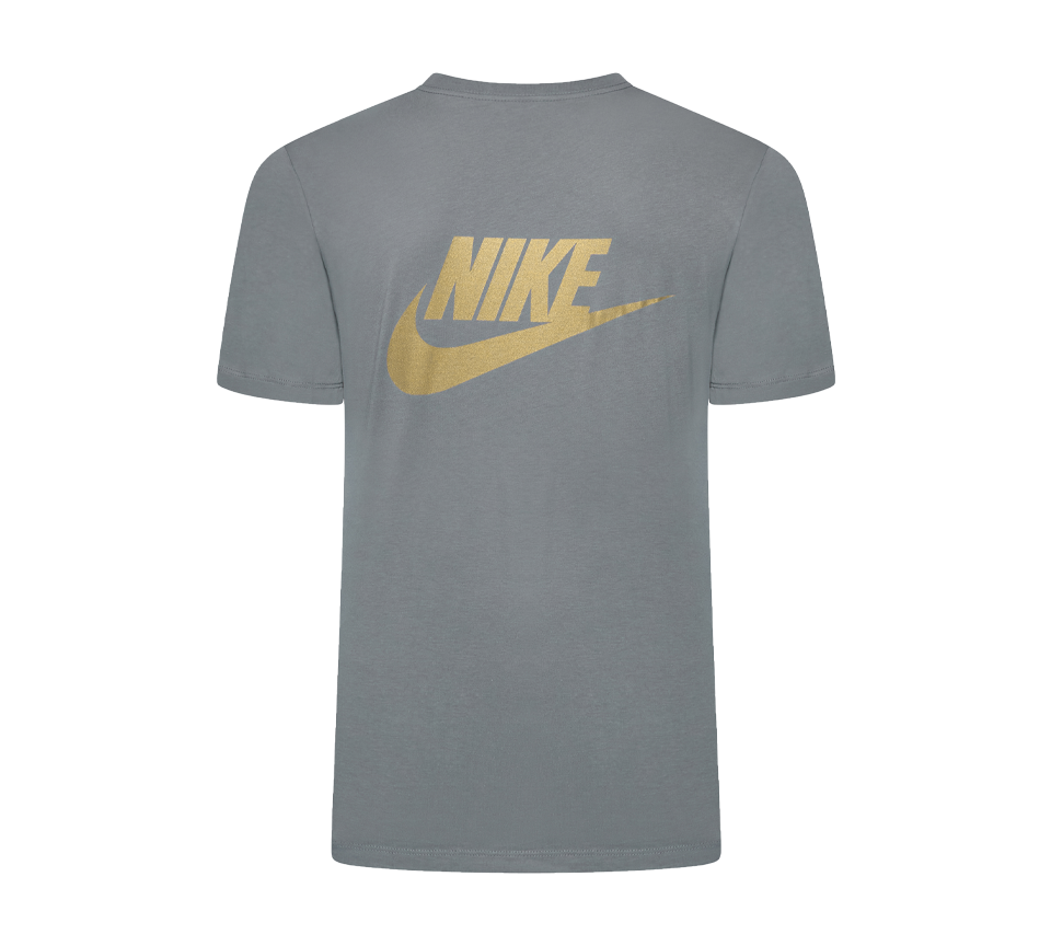 Nike Multi Logo Tee Mens White Grey Blue Short Sleeve Crew Neck T-Shirt UK S-2XL