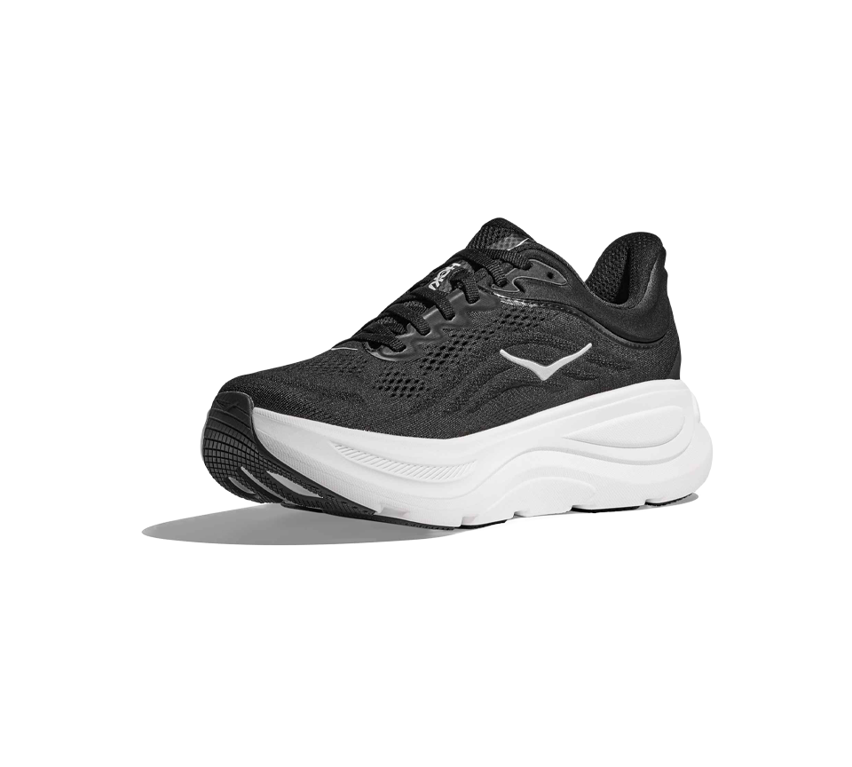 Hoka Bondi 9 Trainers Mens Black/White Cushioned Shoes UK 7-12