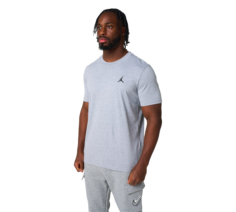 Jordan Jumpman Short Sleeve T-Shirt Mens White Grey Crew Neck Tee UK S-2XL