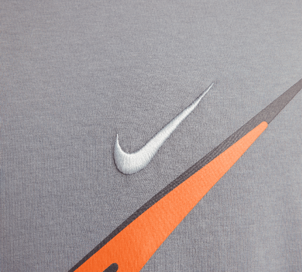 Nike Court SwooshMoto Logo Tee Mens Black and Grey Short Sleeve Crew Neck T-Shirt UK S-2XL