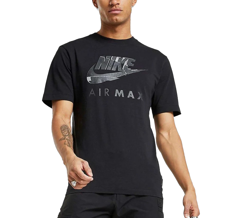 Nike Air Max Graphic Casual T-Shirts Black & White Mens UK S-XL