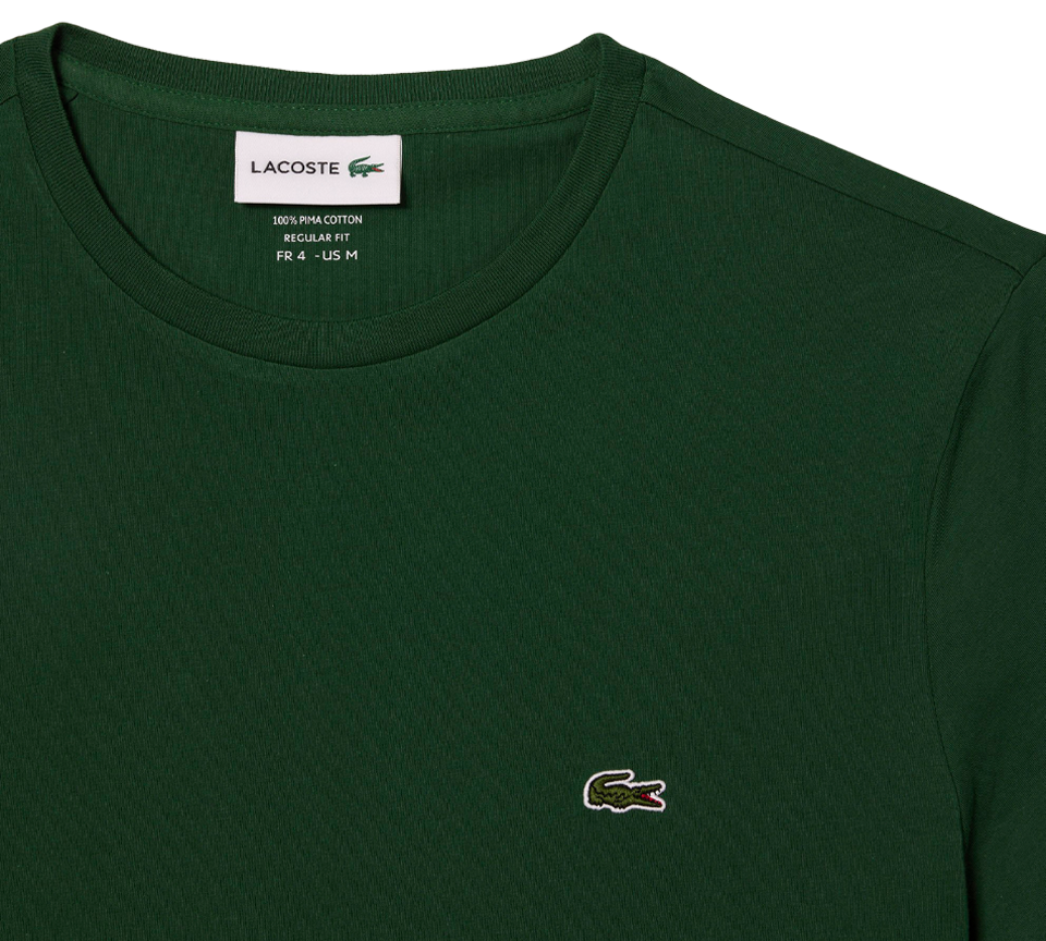 Lacoste Pima Cotton T-Shirt Mens Black White Blue Green Crew Neck Tee UK S-2XL