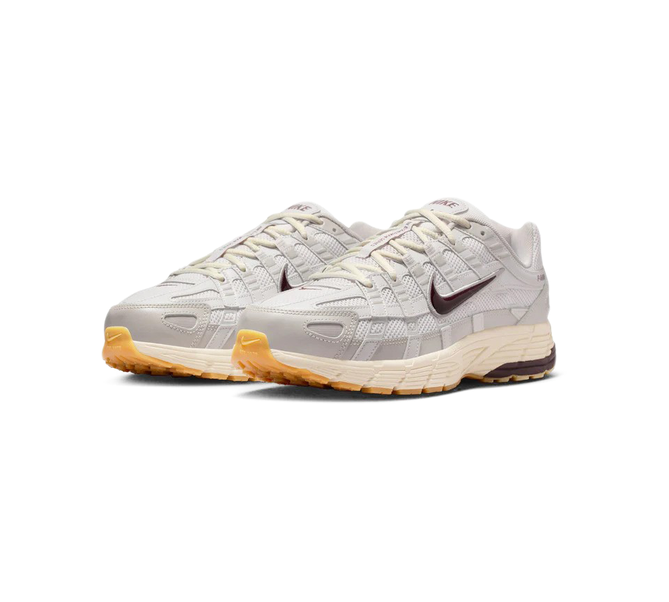 Nike P-600 Trainers Grey Burgundy Lace Up Sneakers UK 6-12