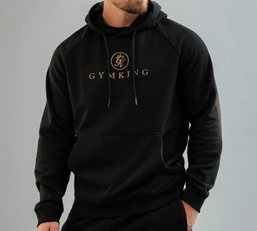 Gym King Pro Hoodie Black Gold UK S-M