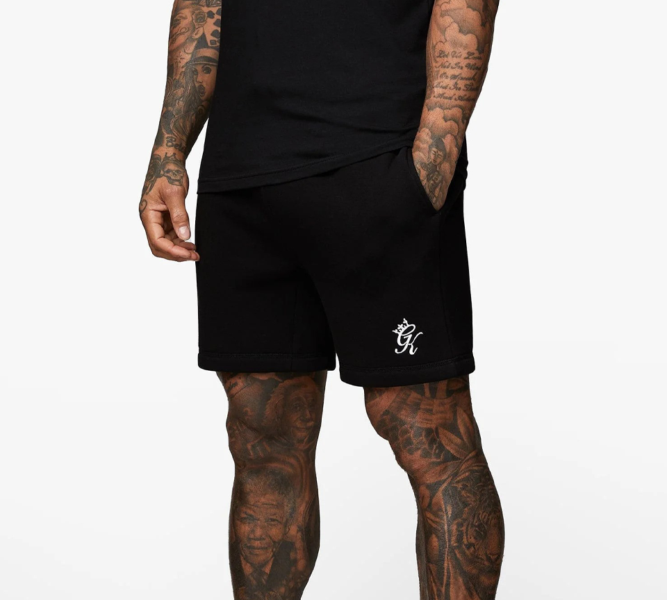 Gym King Fundamental Fleece Shorts Black Mens Slim Fit Casual Shorts S-2XL