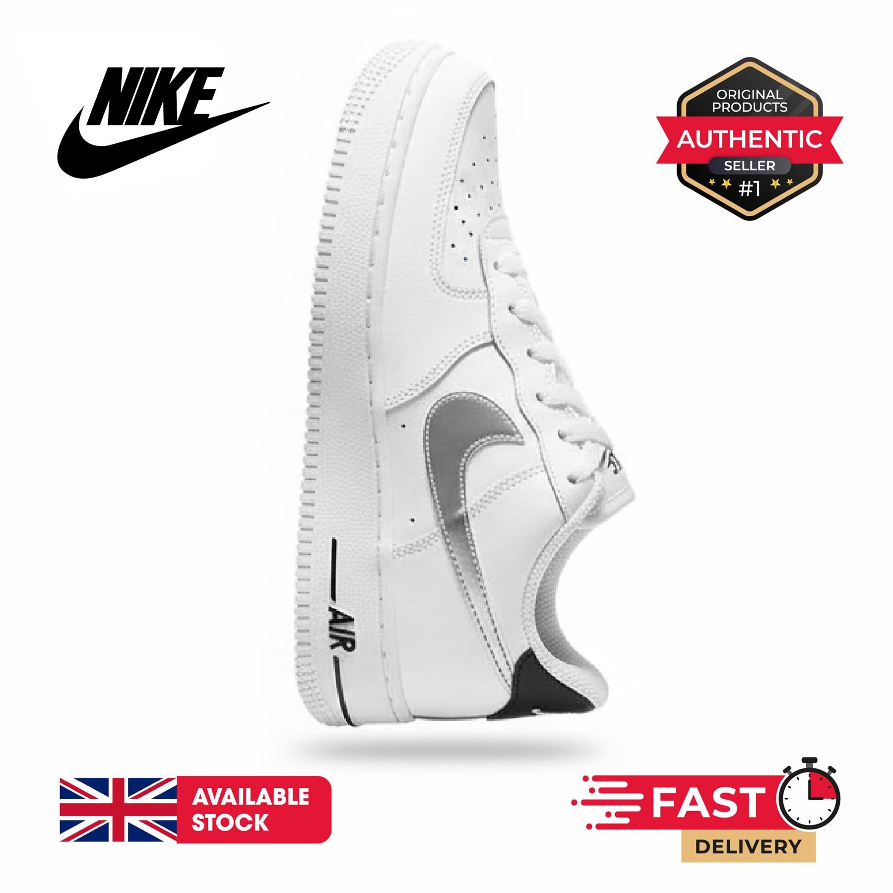 Nike Air Force 1 Low GS Trainers White UK 4-6