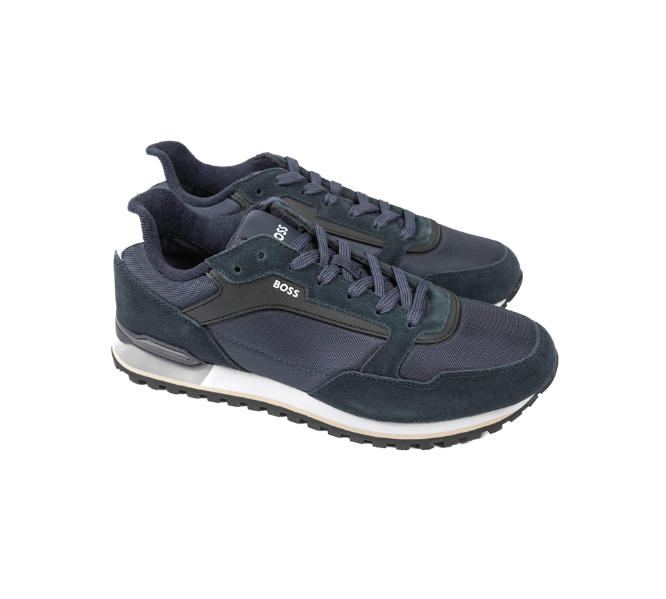 Hugo Boss Parkour L Runn Sdnyt Mens Trainers Shoes Dark Blue & Charcoal UK 7-12