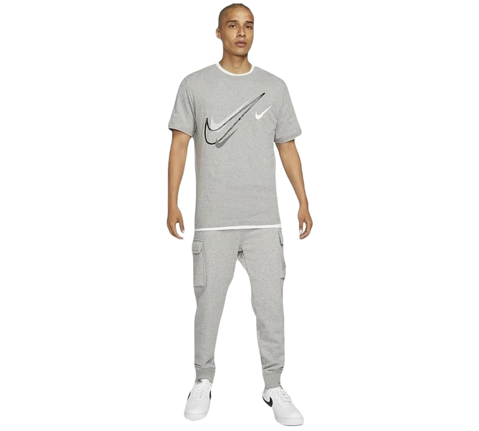 Nike Sportswear Short Sleeve Swoosh Logo T-Shirt Mens White Black Grey Navy Casual UK S-2XL
