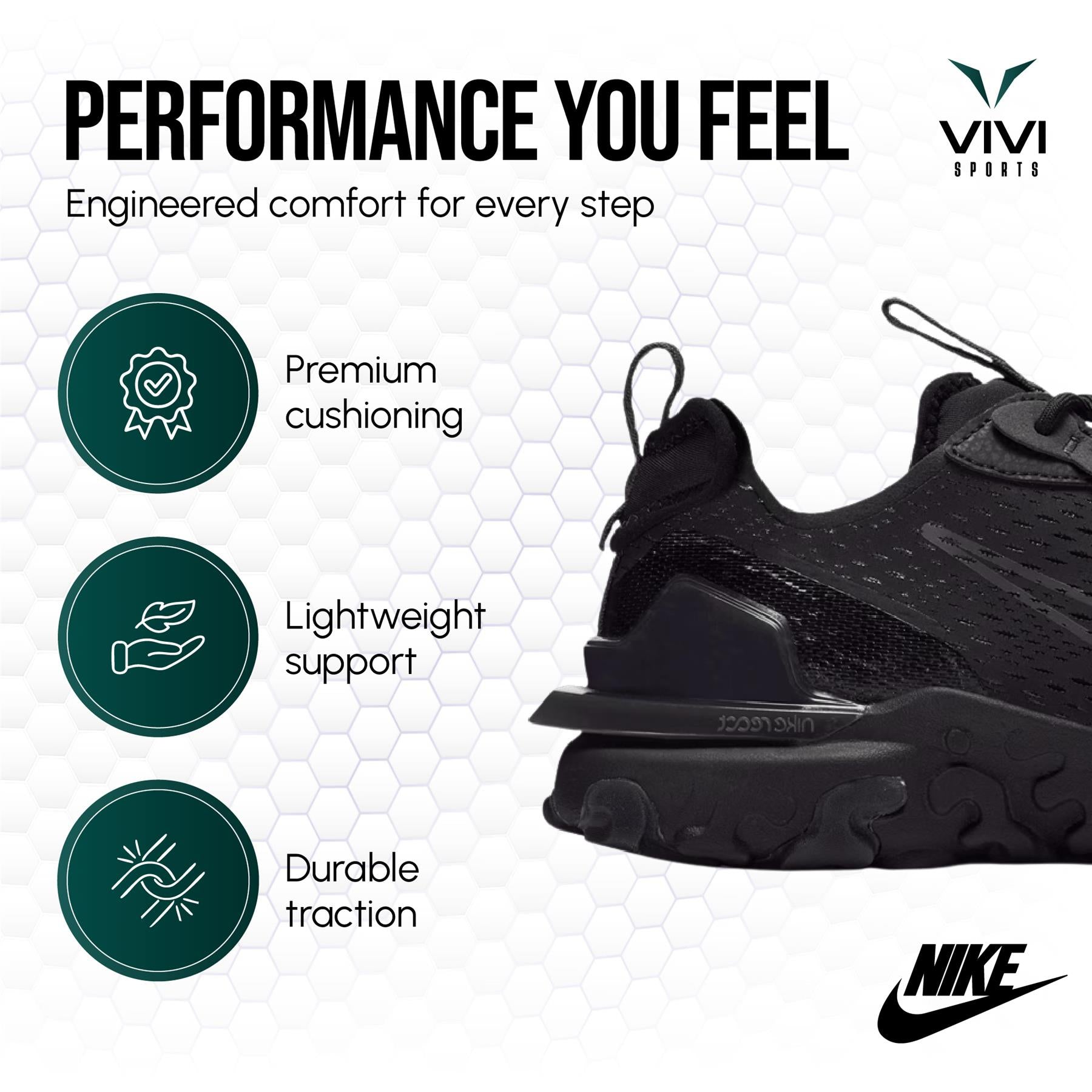 Nike React Vision Trainers Black/Anthracite Black UK 7-11