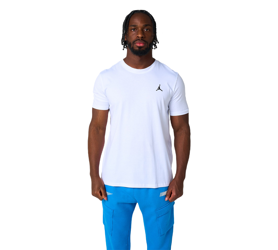 Jordan Jumpman Short Sleeve T-Shirt Mens White Grey Crew Neck Tee UK S-2XL