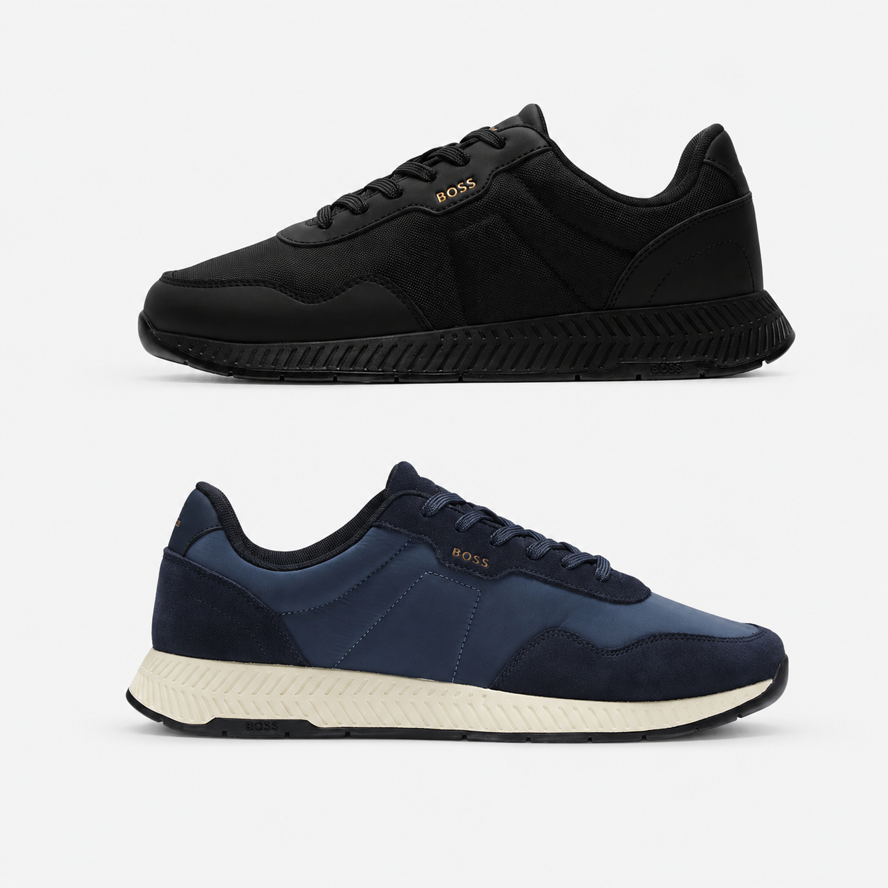 Hugo Boss Titanium Mens Trainers Black Dark Blue Casual Sneakers