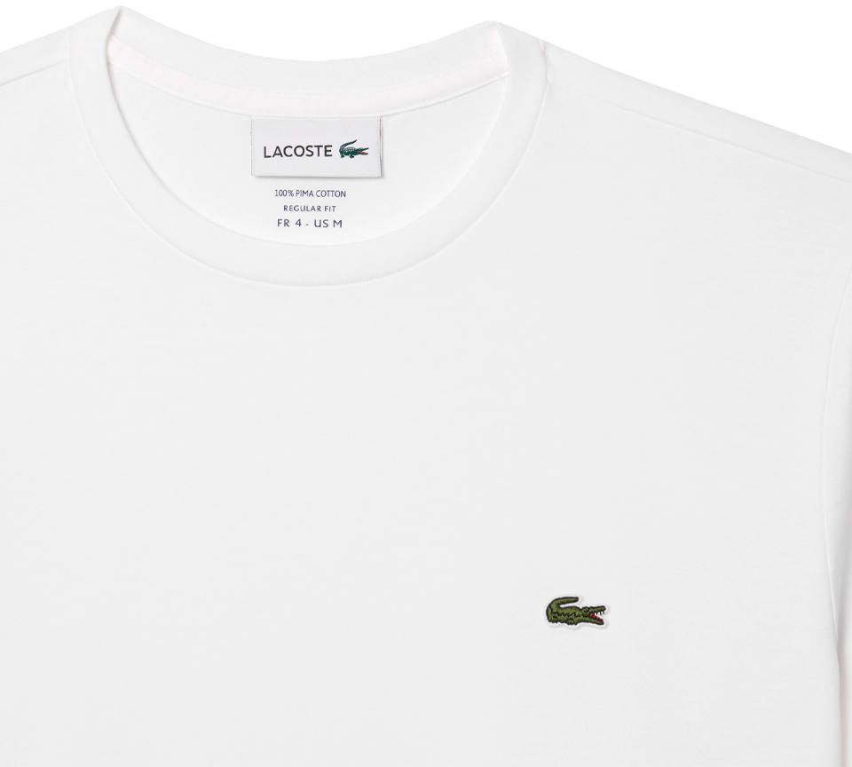 Lacoste Pima Cotton T-Shirt Mens Black White Blue Green Crew Neck Tee UK S-2XL