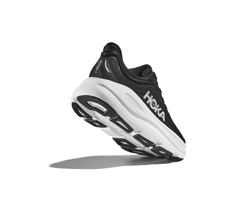 Hoka Bondi 9 Trainers Mens Black/White Cushioned Shoes UK 7-12